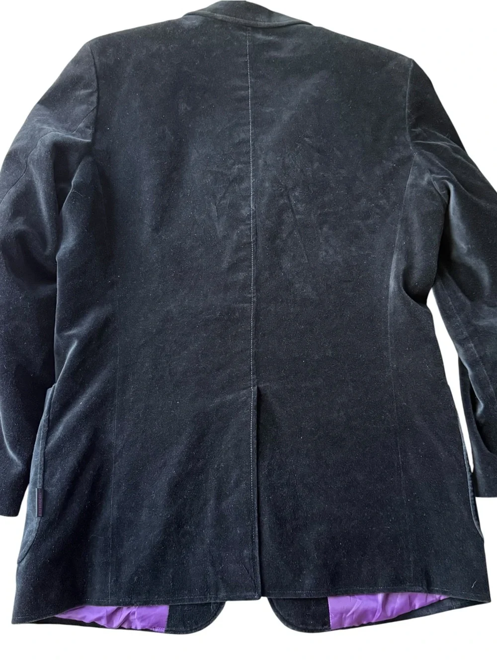 Dragonfly Clothing Co Hendrix Sz M Black Men's Velvet Blazer with Purple Lining